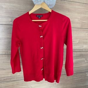 Brilliant Red with diamond bows sweater 🎀